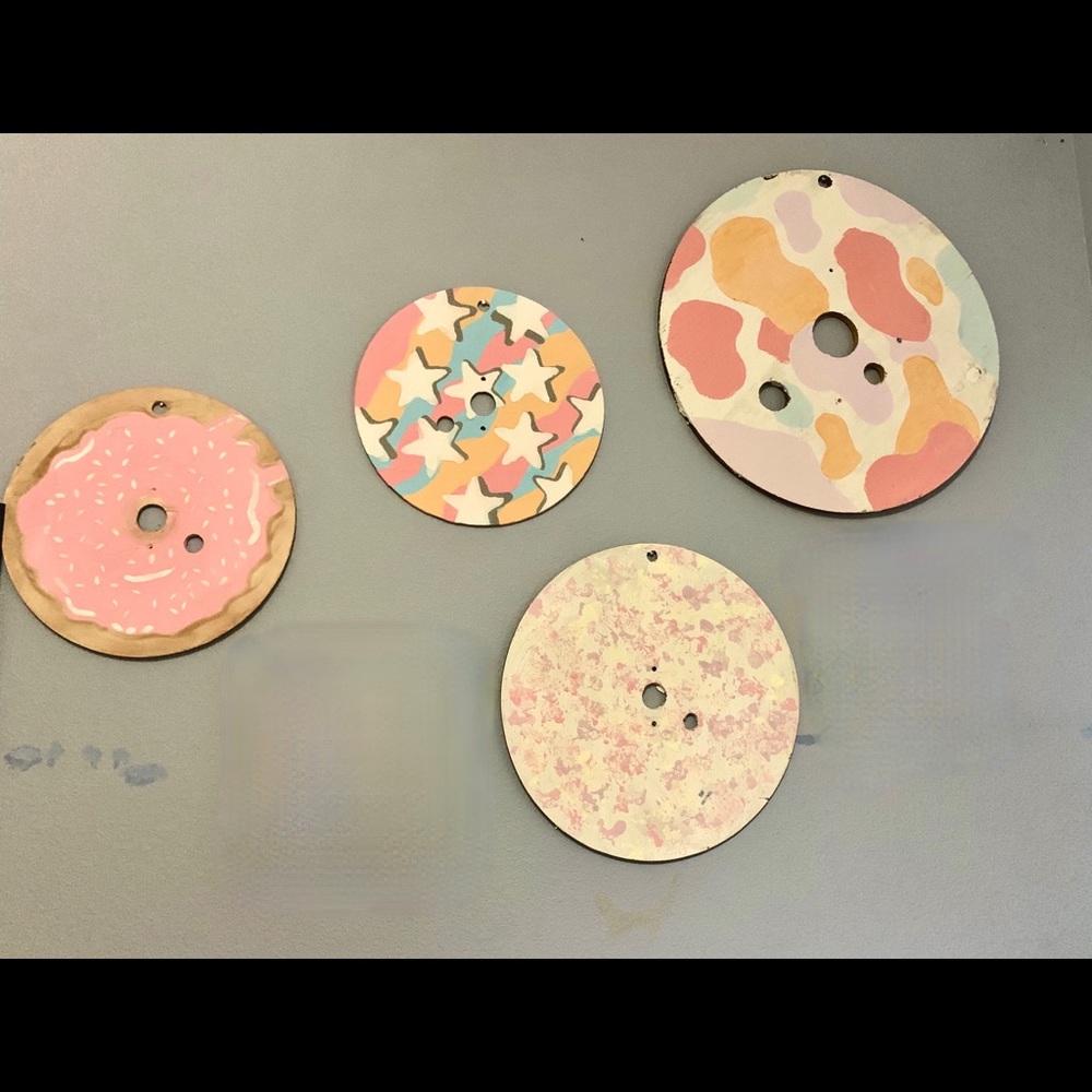 Large wooden painted circles (all together $50 individually $20)